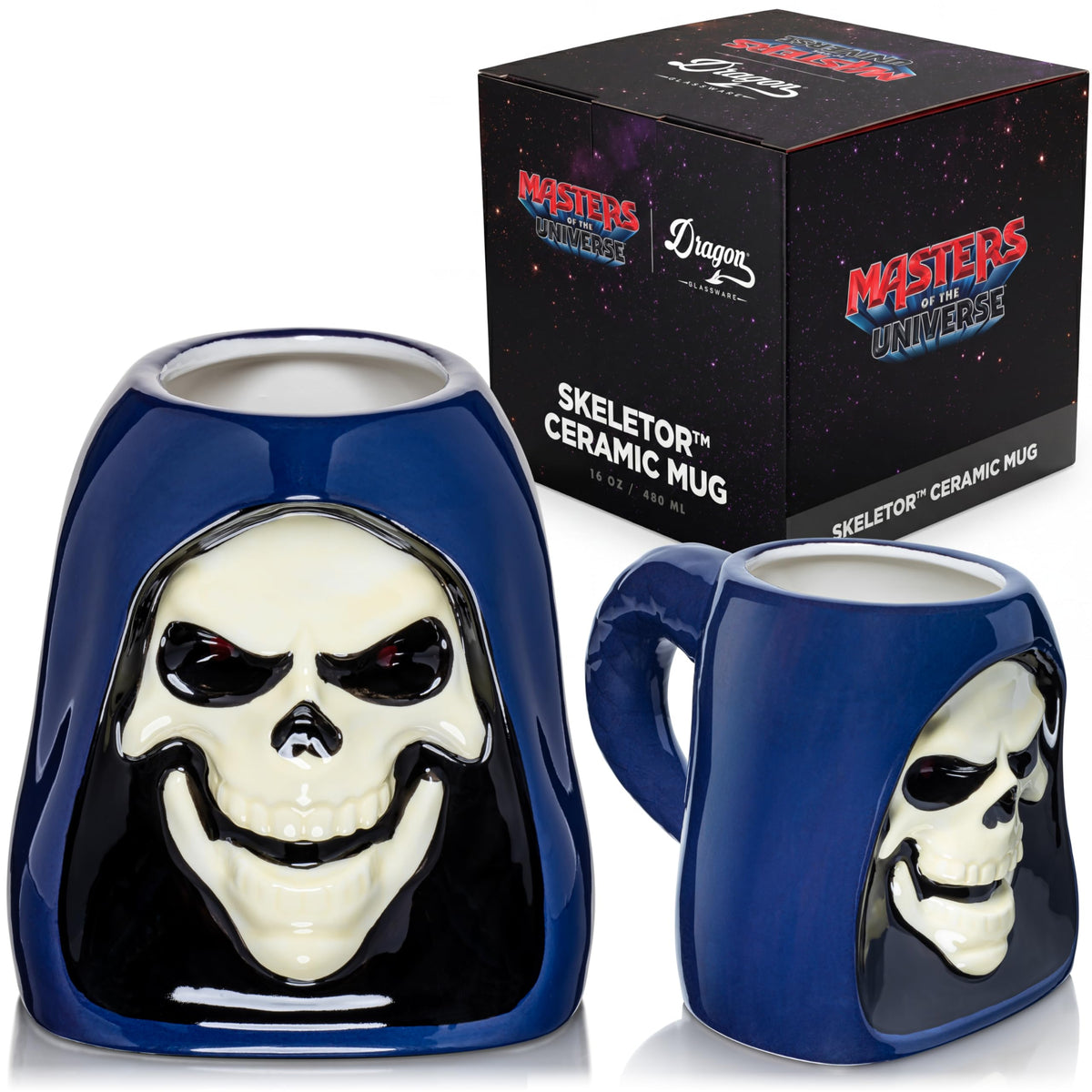 Dragon Glassware x Masters of the Universe (MOTU) 16 oz Skeletor Figural Ceramic Mug - Official 2026 Movie Merch
