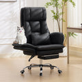 Big and Tall Cross Legged Office Chair with Flip Armrests and Foot Rest, oversized, Black