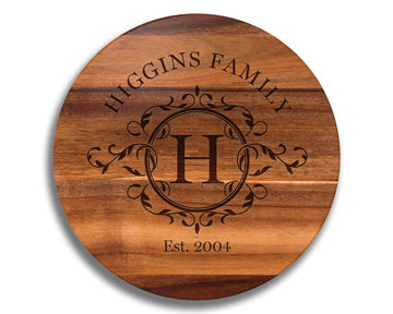 Lazy Susan, Acacia Wood Turntable - 16" or 18" Engraved Gifts
