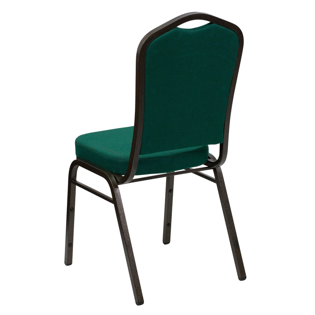 Flash Furniture Hercules Crown Back Stackable Banquet Chair, Green, 4-pack, Set of 4, Green Fabric/gold Vein Frame