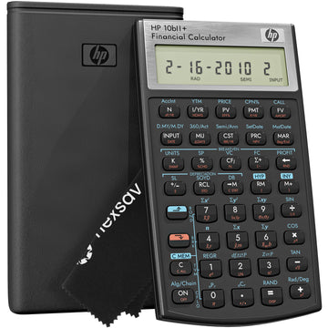 HP 10bII+ Financial Calculator – College & High School Calculator, Exam Approved for SAT, AP, PSAT – 100+ Functions for Business, Finance, Accounting, Statistics & Algebra – Includes Cloth + Case