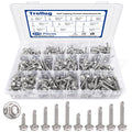 450PCS Self Tapping Screws for Metal, 410 Stainless Steel Self Drilling Screws #8#10 Hex Head Sheet Metal Screws Assortment Kits, Length 1/2"" to 1-1/4'' (Silver)