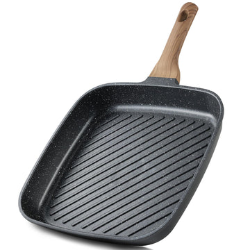 CAROTE 11 Inch Nonstick Grill Pan for Steak, Premium Granite Coating