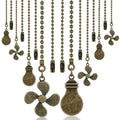 Dingion 8 Pieces Bronze Ceiling Fan Pull Chain Extension Bronze 12 Inch Ceiling Chain Star Moon Pendant Extender Ornament with Fan and Light Bulb Connector