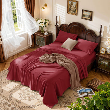 LBRO2M 100% Egyptian Cotton Sheets 16" Deep Pocket 1000TC, 4Pcs Full