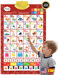 Bilingual English & Spanish Interactive Alphabet Wall Chart (2026 Model) – Talking ABC Letters, Numbers 123 & Music Learning Poster – Educational Toy for Toddlers & Kids Ages 3+