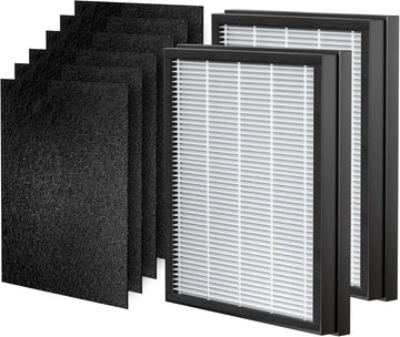 HEAPETS P358 Replacement Filters for P358 Pet Air Purifier, 6 Pre-Filters and 2 HEPA Composite Filters, Genuine Version, PJ358-2LX6JDM
