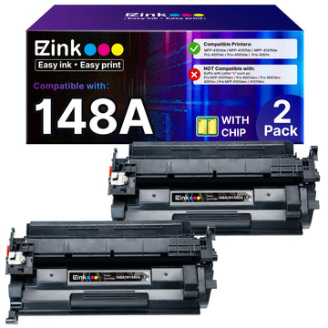 E-Z Ink 148A Toner Cartridge 4001n 4101fdw (with Chip) Replacement for HP 148A Toner Cartridge W1480A 148X W1480X to Use with HP LaserJet Pro 4001n 4101fdw 4001dn 4001dw 4101fdn 4101dw Printer(2Pack)