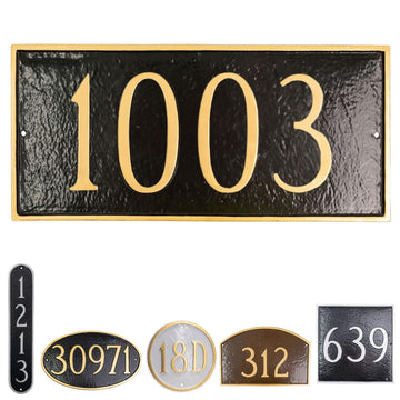 Montague Metal Products Classic Address Plaque Signs – Wall or Lawn Mount