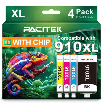 910XL Ink Cartridges Combo Pack Replacement for HP 910 XL 910XL to use with OfficeJet 8010 8015 8018 OfficeJet Pro 8020 8022 8025 8028 8035 Printers (Black, Cyan, Magenta, Yellow, 4-Pack)