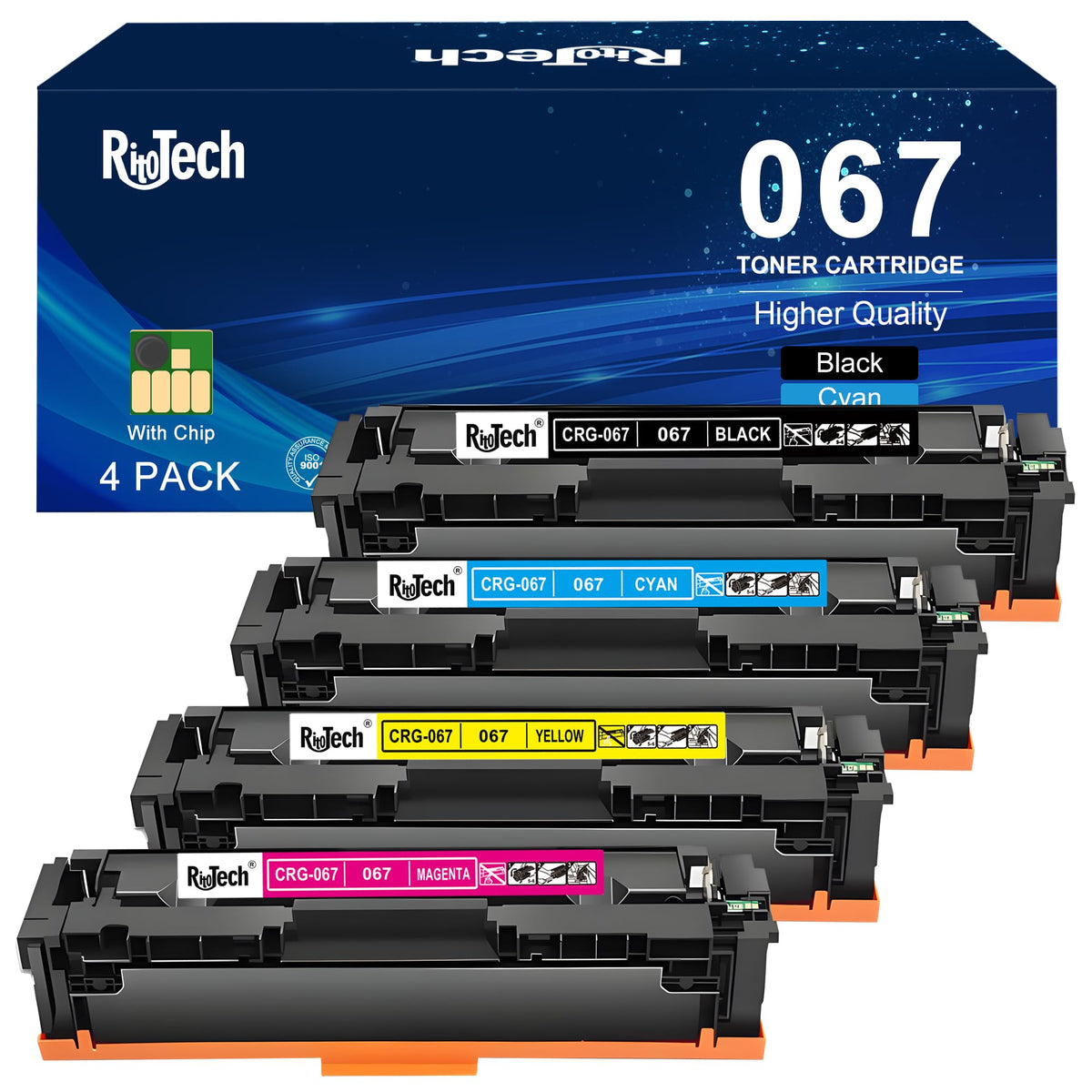 067 Toner Cartridge,for Canon 067 067H Black Cyan Yellow Magenta Replacement for imageCLASS MF654Cdw MF656Cdw MF650C MF653Cdw LBP633Cdw LBP632Cdw MF652Cw MF652Cdw Printer,4 Pack with Chip