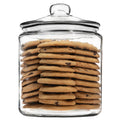 1 Gallon Glass Cookie Jar with Lid – Glass Jar with Lid - Airtight Food Storage Container for Cookies, Candy, Flour, Dog Treats – Clear Large Kitchen Jar for Pantry - Glass Containers with Lids