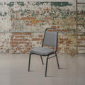 Emma + Oliver Gray Fabric Trapezoidal Back Stacking Banquet Chair, 17.5"W x 20.25"D x 36"H, Gray Fabric/silver Vein Frame