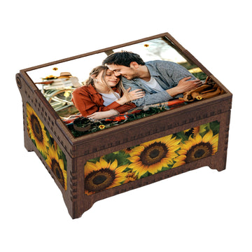 Davidson Workshop Personalized Photo Top MP3 Music Box, Plays Any Custom Song, Printed Image Gift