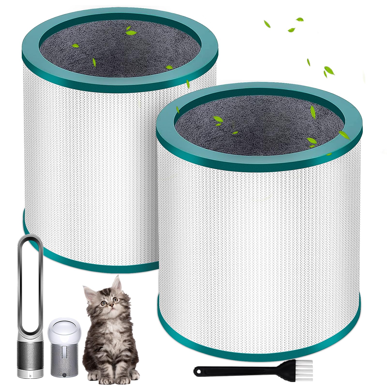 2 Pack TP01 HEPA Replacement Filter Compatible with Dyson Tower Purifier Pure Cool Link TP01, TP02, TP03, AM11, BP01 Models, Compare to Part 968126-03, Replacement Air Purifier Filter