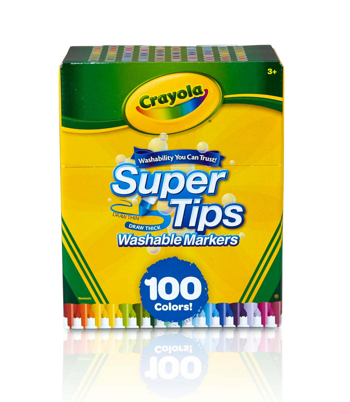 Crayola Super Tips Marker Set (100ct), Fine Point Washable Markers, Teacher Must Haves, Back to School Supplies for Kids & Adults, Art Supplies, Ages 3+