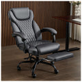 Amseatec Big and Tall Office Chair with Footrest, Lumbar Support, Grey, Oversized