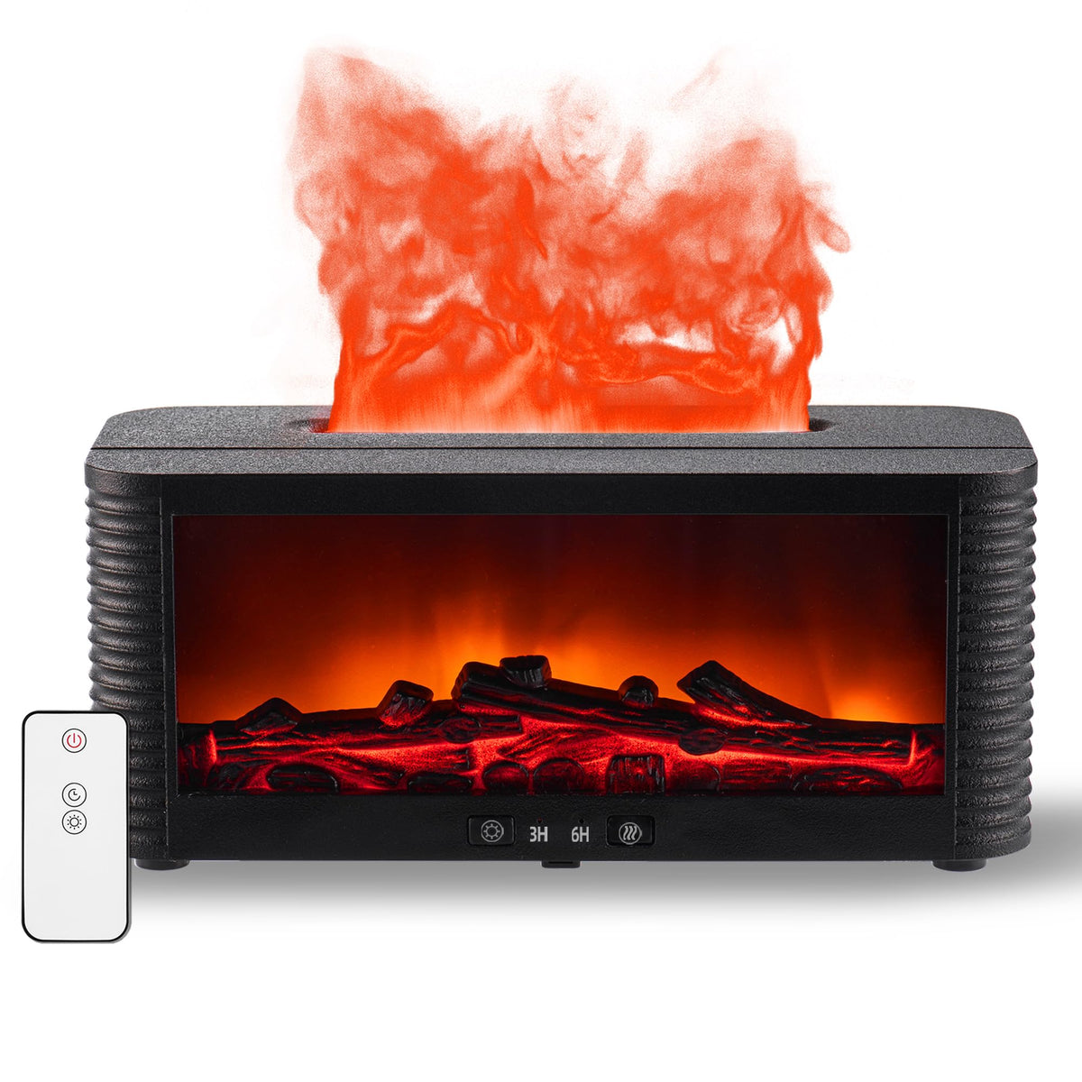 2026 Upgraded 9 Color Flame Fireplace Aroma Essential Oil Diffuser,250ml USB Desktop Noiseless Cool Mist Humidifier with Timer Auto-Off Protection for Home,Office, Gift (Black)