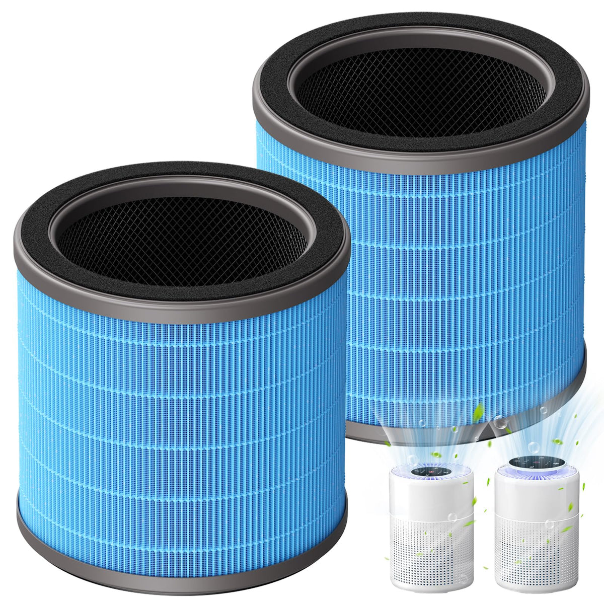 AP070B Replacement Filt-ers for Aircillin AP070A & AP070B Air Purifier, 4-in-1 High-Efficiency Air Filt-er with Activated Carbon, 2 Pack