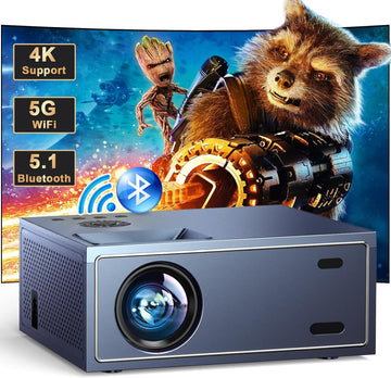 Projector with Wifi and Bluetooth, Outdoor Projector with Speaker for Home | 1080P Full HD Movie Video Projector Compatible with TV Stick, Laptop, Smartphone, Xbox, PS5