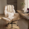 Wider Seat Office Chair with Flip Armrests for Criss Cross Legged&cats, Big and Tall Executive Ergonomic Reclining Chair with Footrest&lumbar
