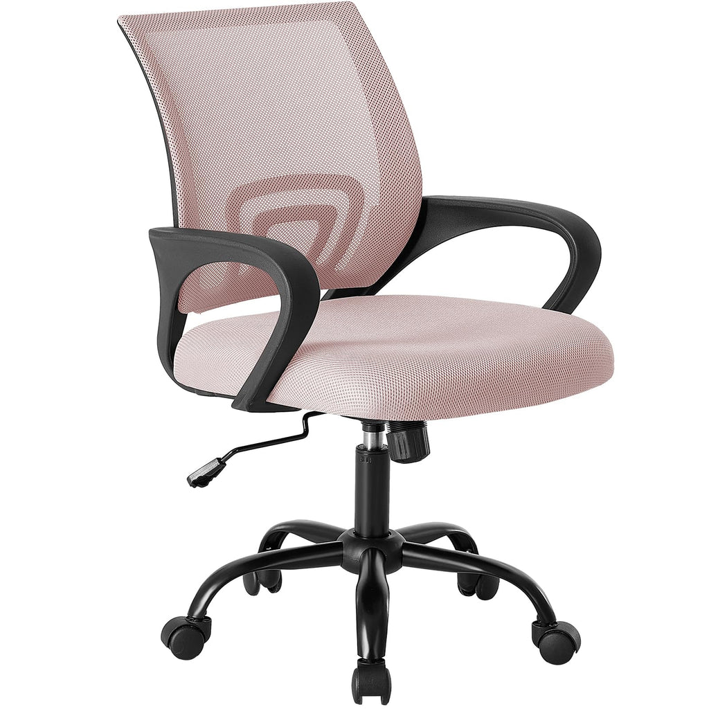 Olixis Ergonomic Office Chair, Home Desk Mesh Chairs, Lumbar Support, 1, Pink