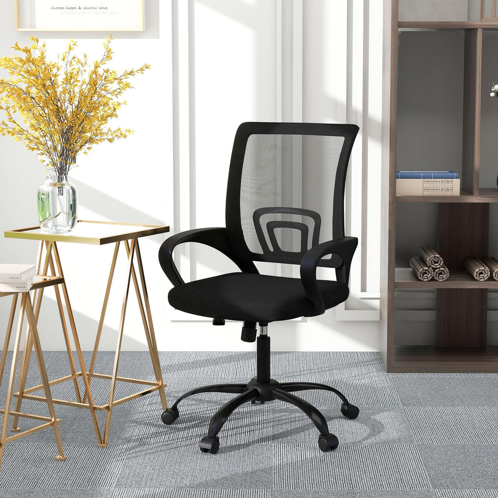 Bonzy Home Ergonomic Office Chairs Set of 2, Rolling Conference Room Chairs with Wheel, Mesh Computer Desk Chair with 360° Swivel, Height