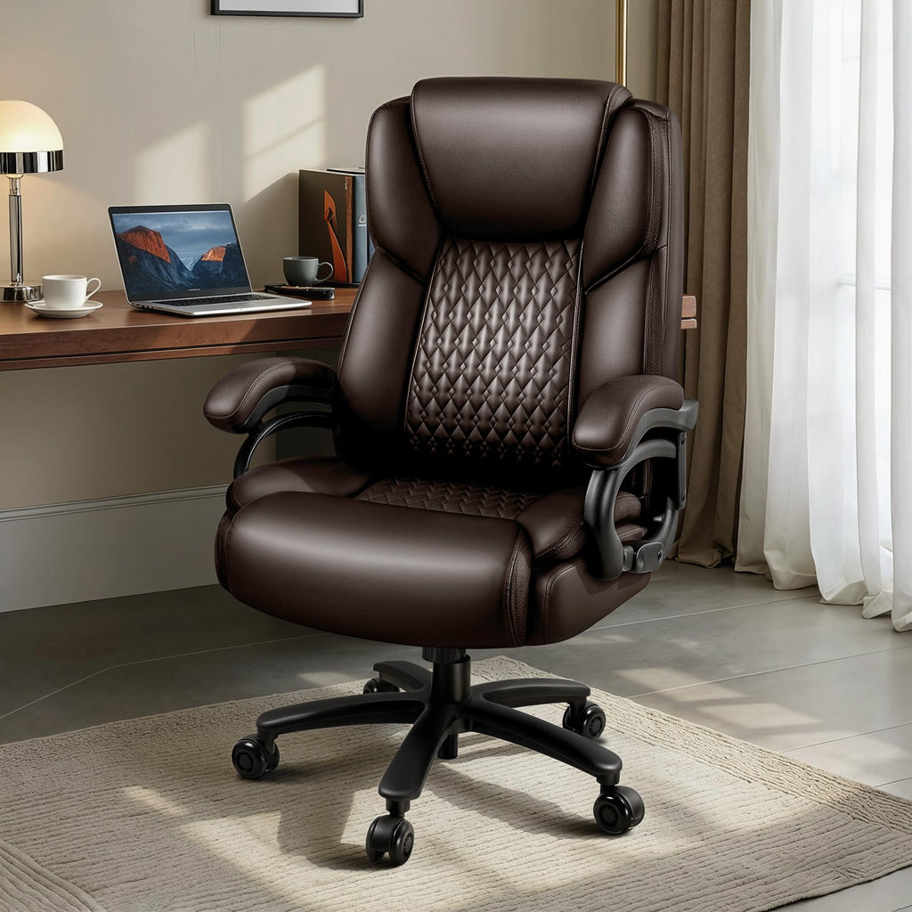 Vendorz X-large Office Chair 500 Lbs Capacity, Ergonomic Pu Leather Executive Chair with Lumbar Support & Quiet Rubber Wheels, Comfy Heavy Duty