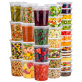 Deli Containers with Lids 48 Sets, 32/16/8 oz Food Storage Containers with Lids for Takeout Meal Prep Storage, Plastic Soup Container Leak-Proof & BPA Free, Freezer/Microwave/Dishwasher Safe