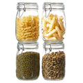 ODBCYWM 34oz Glass Food Storage Jars with Airtight Lids, Set of 4 – Clear Preserving Seal Wire Clip Fastening Canisters for Kitchen Canning, Flour, Cereal, Pasta, Sugar, Beans, Pickling Jars (34oz*4)