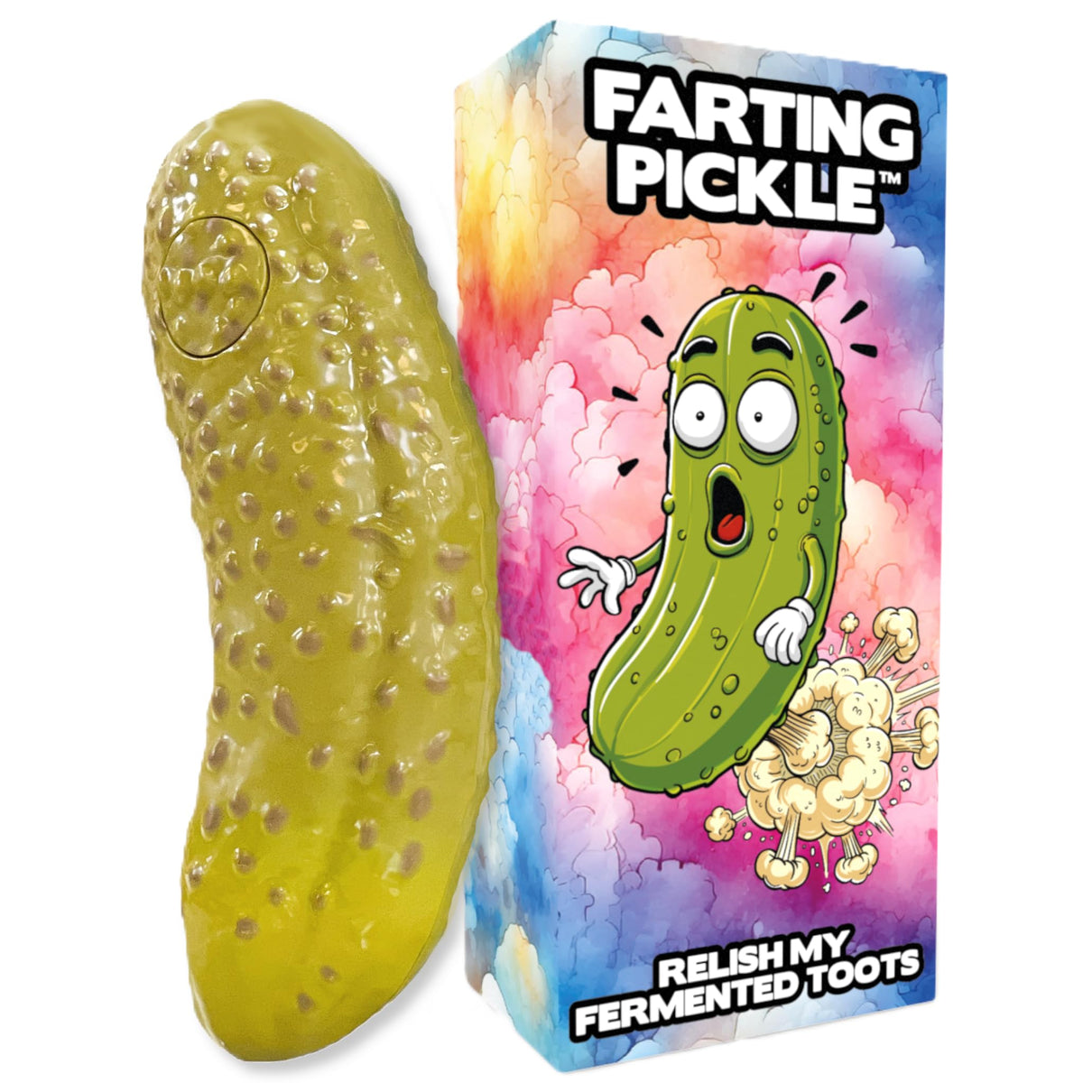 DR DINGUS Farting Pickle Toy - +100 Unique Farts - Hilarious Laughs - Novelty Gag Gift for Friends Family Coworkers Office Students Classroom