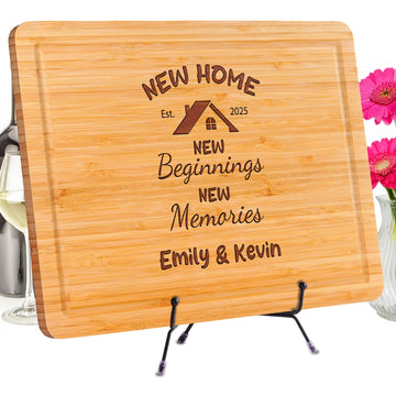 Personalized New Home Cutting Board, Engraved First Home Gift, House Warming Gifts New Home, Perfect Housewarming - Gift for Neighbor, Women, Homeowner, Family, Couple, Family, Realtor Closing Gifts
