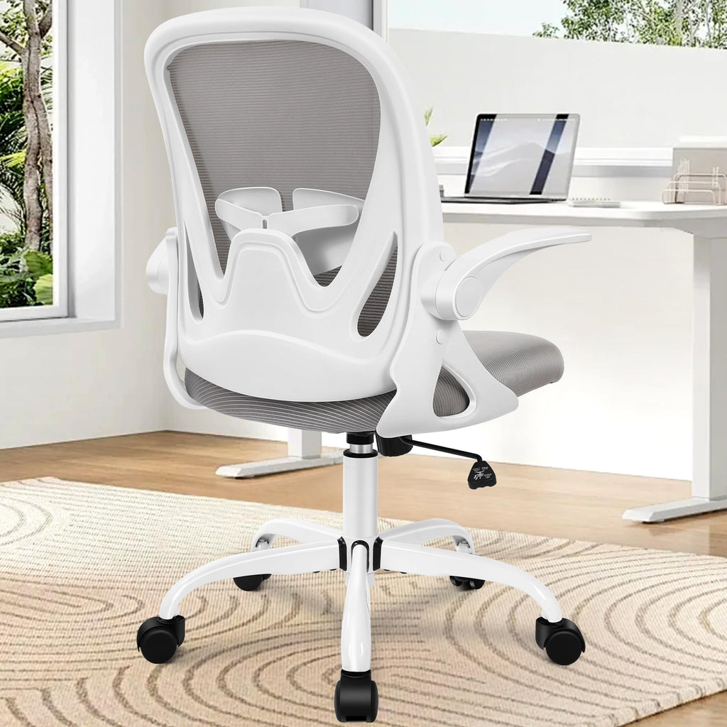 Primy Office Chair Ergonomic Desk Chair with Adjustable Lumbar Support and Height, Swivel Breathable Desk Mesh Computer Chair with Flip Up