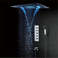 Led Thermostatic Shower Faucet Set, 304 Stainless Steel 60X80Cm Shower Head, Waterfall Rainfall Misty, 3-Function Bathroom Shower Mixer Set Chrome,Phone Control