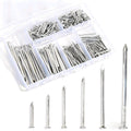 280 Pcs Nail Assortment Kit, 6 Sizes Finishing Nails for Hanging Pictures, Maximum Length 2 Inches Galvanized, Long and Small Nails for Wall Art
