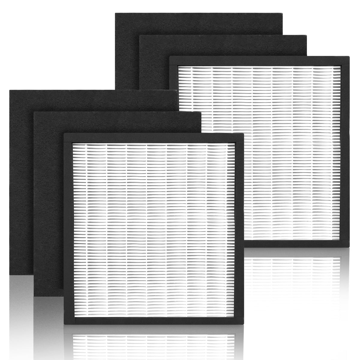 2 Sets WK01234QPC Replacement Filter | Compatible with Oreck WK10002QPC /Airvantage Plus Pet WK10052QPC | 2-pack H13 HEPA and 4-pack Carbon Pre-Filter for Oreck Air Purifier