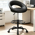 Stella Mia Ergonomic Drafting Chair for Standing Desk, Pu Leather Black, 1 Pack