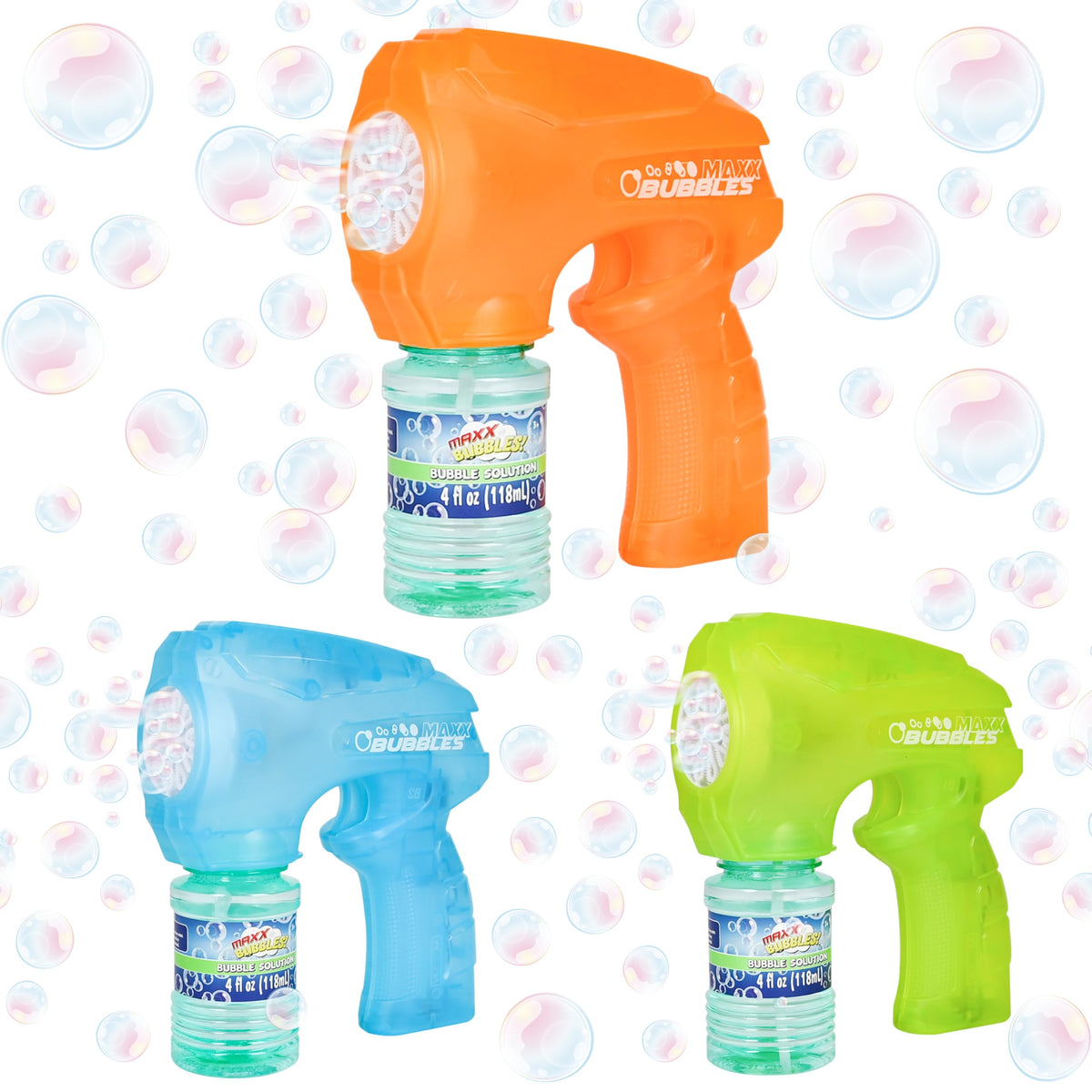 Light Up Bubble Blaster – Auto Bubble Blower for Kids, Outdoor Summer & Pool Party Toy (Includes 4oz Solution, Receive One Blaster - Color at Random)