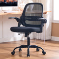 Amseatec Ergonomic Mesh Desk Chair with Flip-up Arms, Supports 300 Lbs, 27.2 inches x 23 inches x 39.2 inches, Black