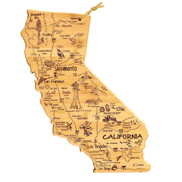 Totally Bamboo Destination California State Shaped Cutting Board