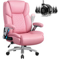 Big and Tall Office Chair 600lbs, Heavy Duty Executive Office Chair for Heavy People, Pink High Back Office Leather Ergonomic Chair with
