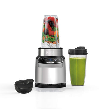 Ninja (Refurbished) (BN401) Nutri Pro with Auto-iQ, 1100-Peak-Watt, Personal Blender, Cloud Silver (Renewed)