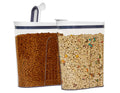 Felli Cereal Container Storage Airtight Holds 32 oz Family Size Breakfast Box with Flip Top Lid, Stackable Acrylic Dry Food Dispenser, Protein Granola Oats Grains, Crunch Keeper (Large 4.1Qt - 2pk)