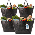 DURASACK Haul-It-All Extra-Large Reusable Shopping Bag – Heavy Duty Open-Top Tote with Handles, 18-Gallon Capacity, Black, Pack of 4