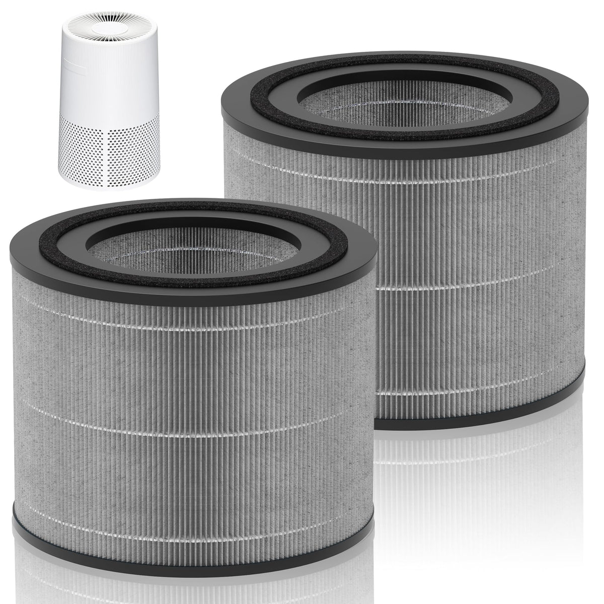 AC2224A Replacement Filter Compatible with Fanci Basics AC2224A Air Purifier, 3-in-1 Filtration System HEPA Filter with Activated Carbon, #2224RF 2Pack