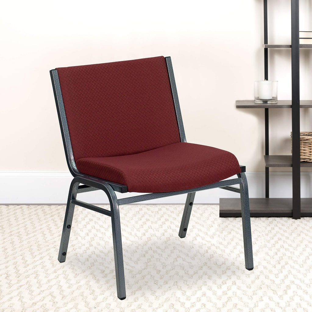 Emma + Oliver Big & Tall 1000 Lb. Rated Burgundy Fabric Stack Chair, 24.25"W x 23.5"D x 31.25"H