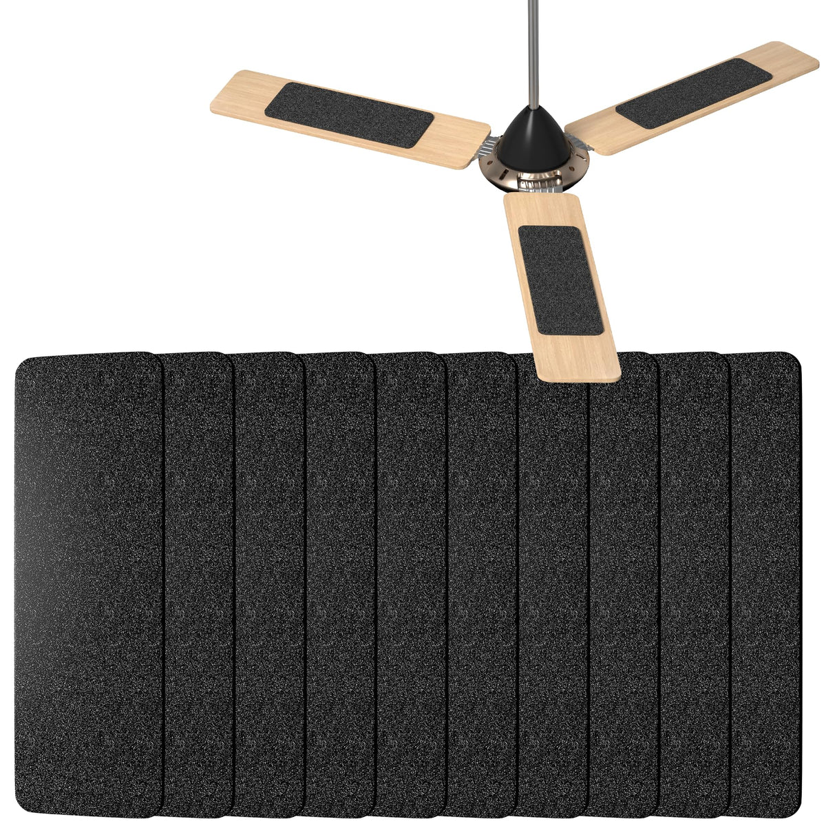10 Pack Ceiling Fan Filters for Fan Blades, Activated Coconut Carbon Dust Catcher Pads, Easy-Install Fan Blade Filter Accessories for Home, Helps Reduce Dust & Odors, Fits Most Ceiling Fans