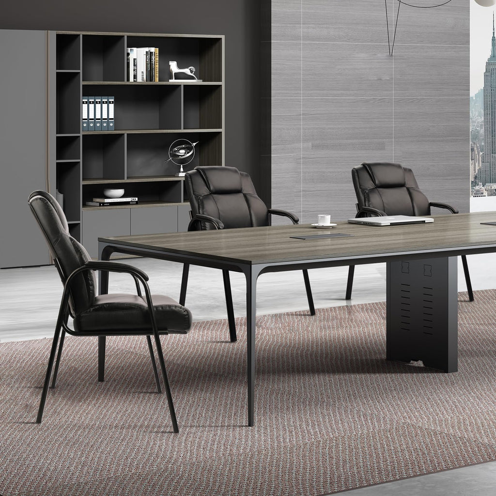 Clatina Big & Tall 500 Lb. Guest Chair, Leather Reception Chairs with Padded Arm Rest for Waiting Room Office Home and Meeting