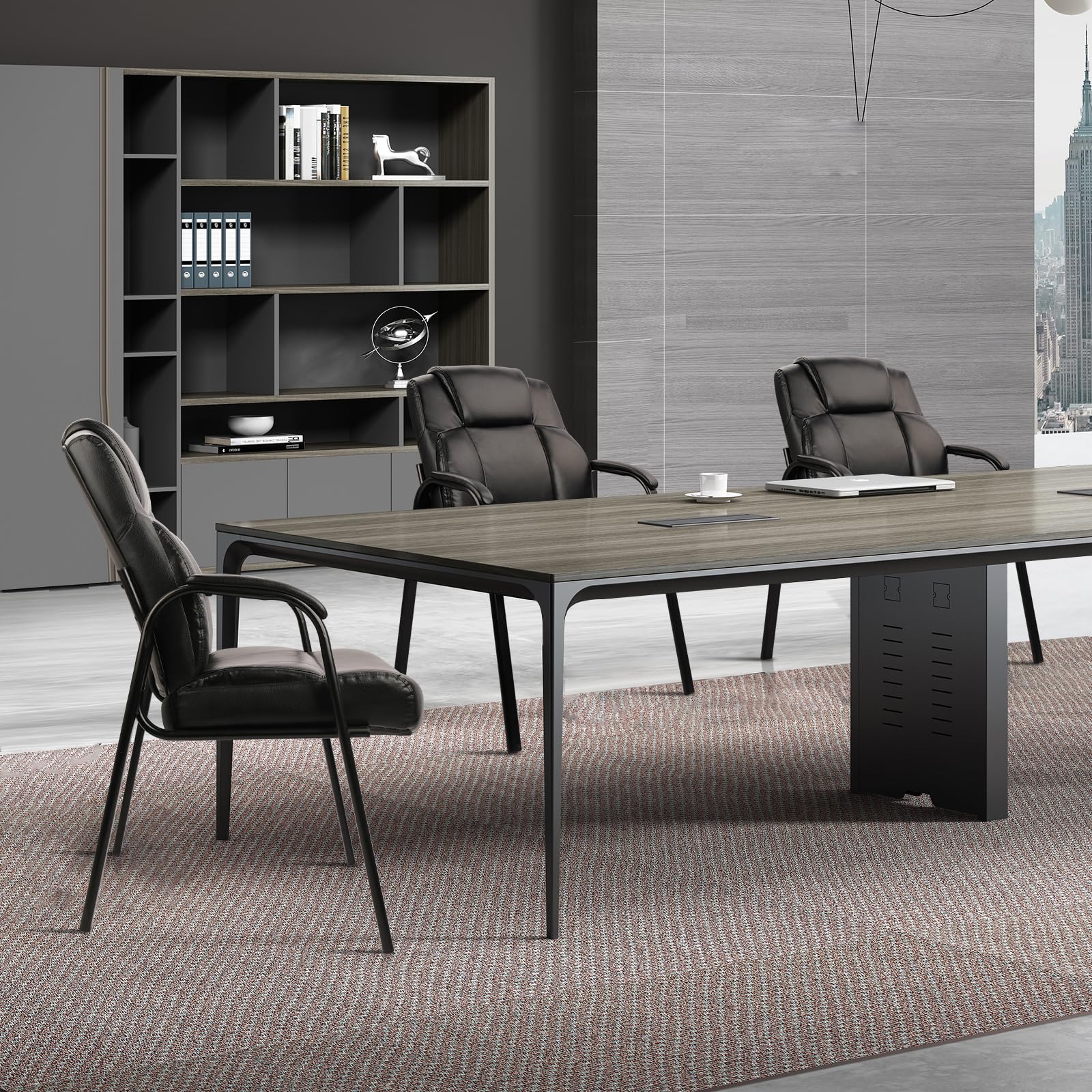 Clatina Big & Tall 500 Lb. Guest Chair, Leather Reception Chairs with Padded Arm Rest for Waiting Room Office Home and Meeting