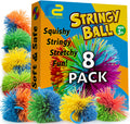 Stringy Balls & Sensory Toys 8 Pack - Fidget Toys Sensory Gifts for Kids Ages 3 4 5 6 7 8 + Year Old - Best Stress Balls Toys & Toddler Toys Gifts for Toddlers, Boys & Girls - Monkey Balls Fidget Toys